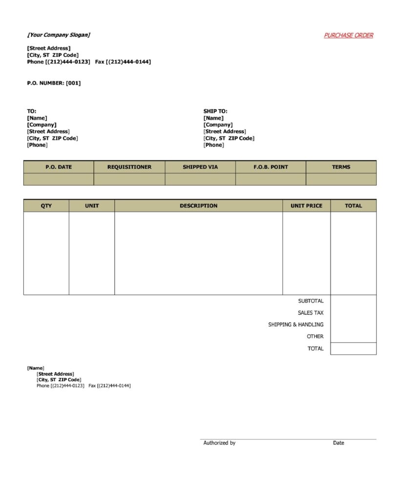 Purchase Order 10