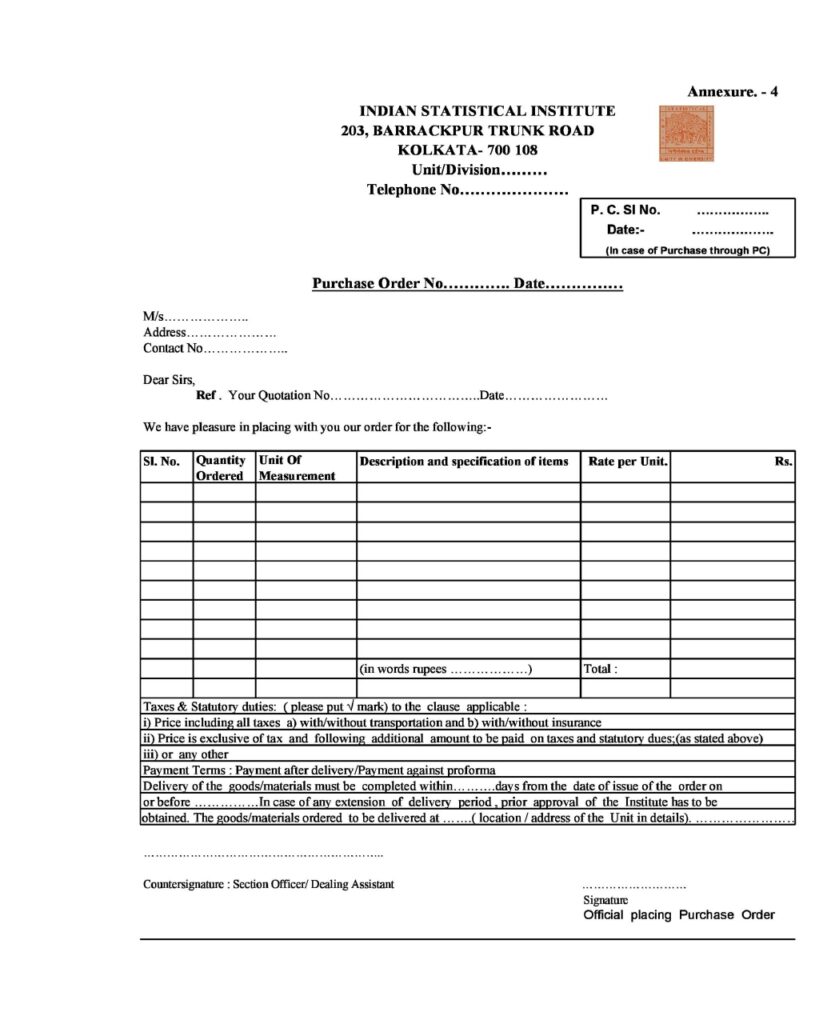 Purchase Order Example 29