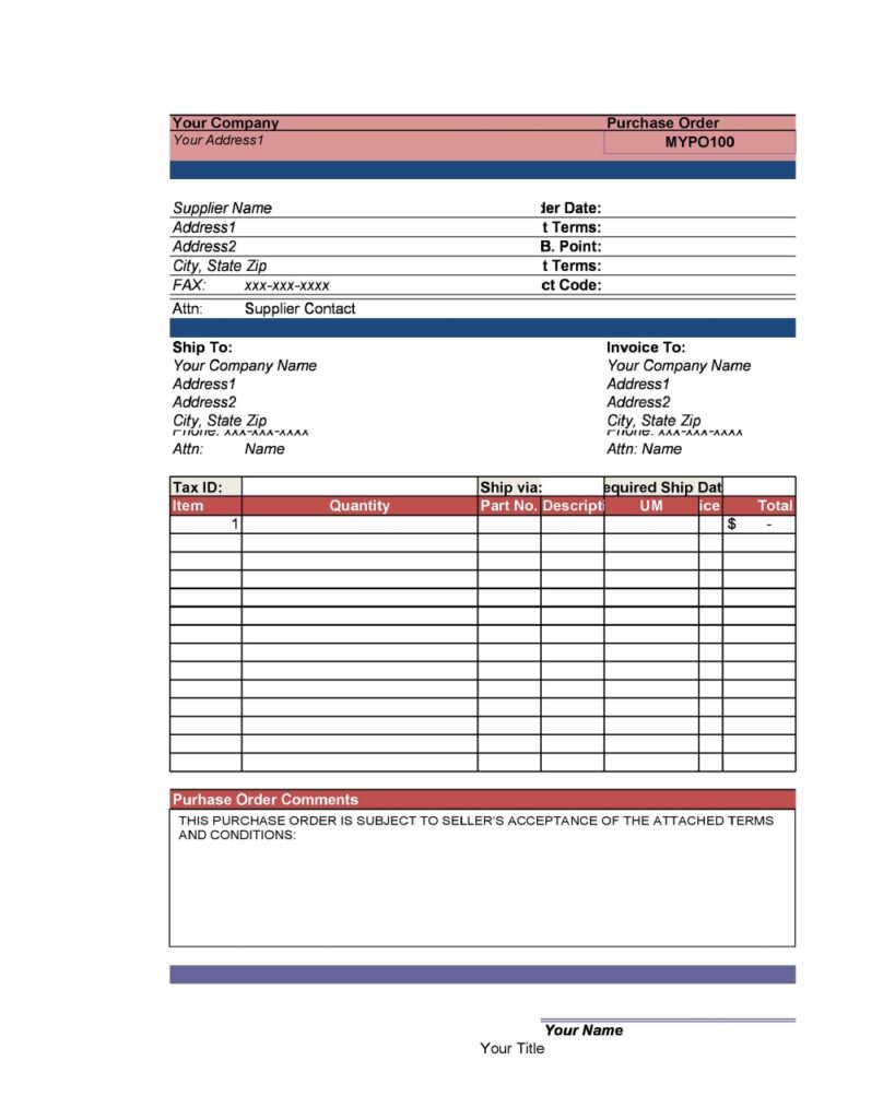 Purchase Order Example 33