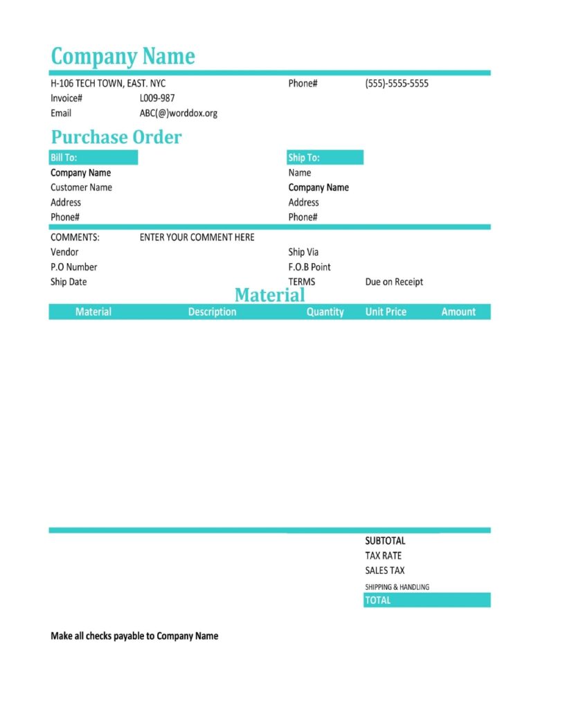 Purchase Order Example 34