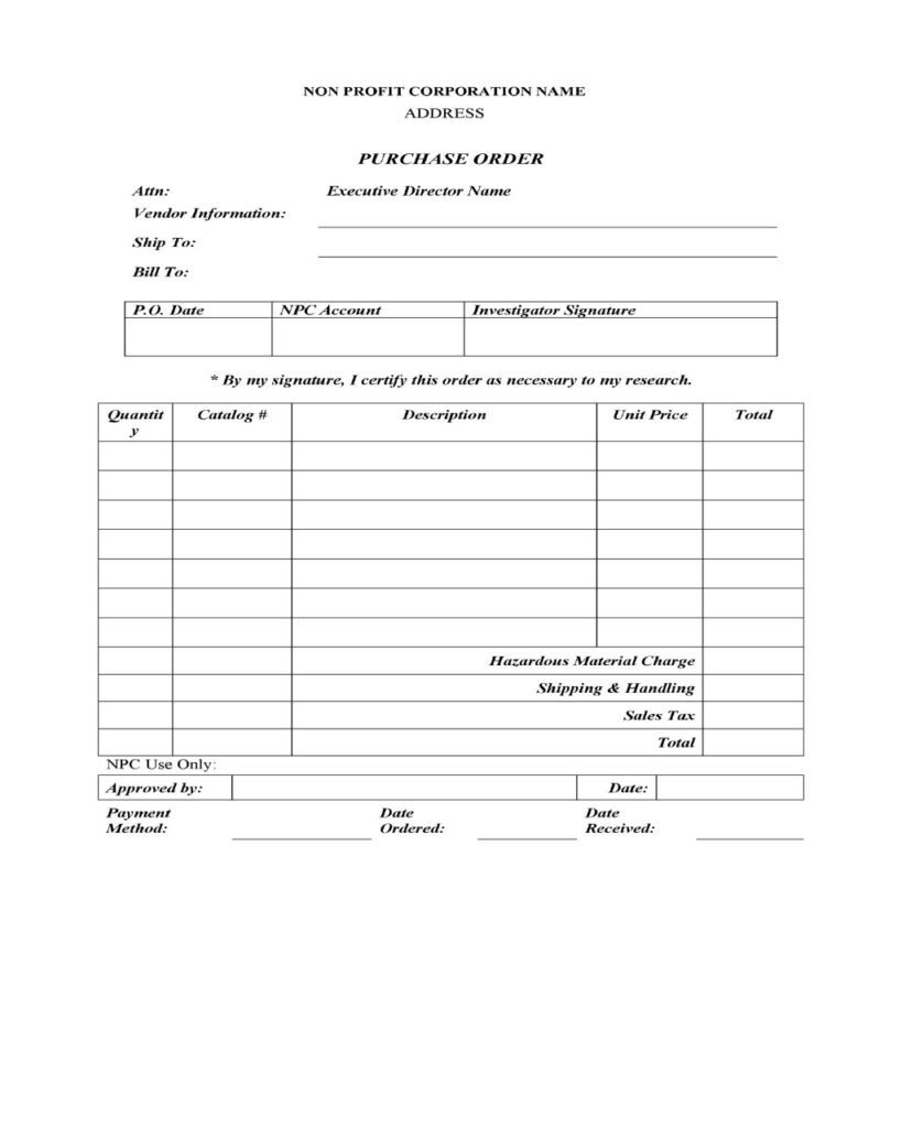 Purchase Order Form 17