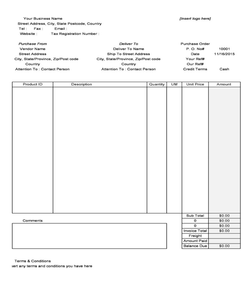 Purchase Order Form 30