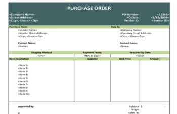Purchase Order Fromat 22