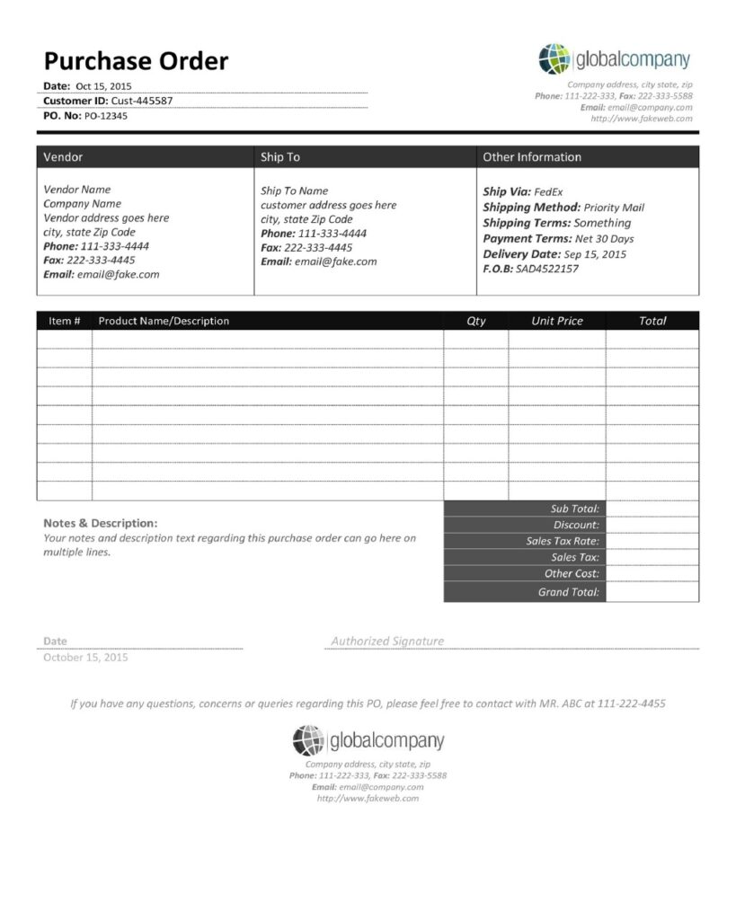 Purchase Order Sample 36