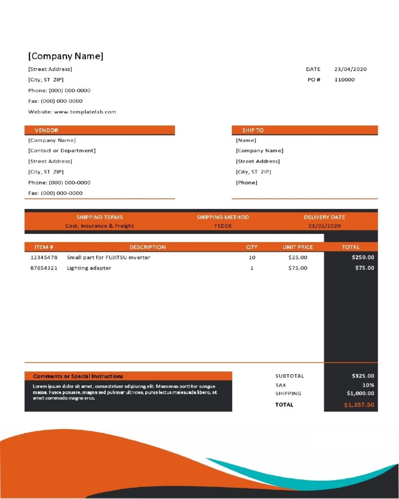 Purchase Order Sample 37