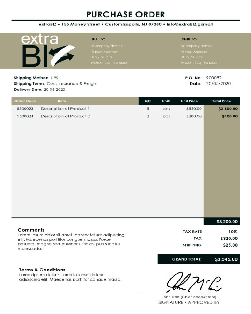 Purchase Order Sample 41