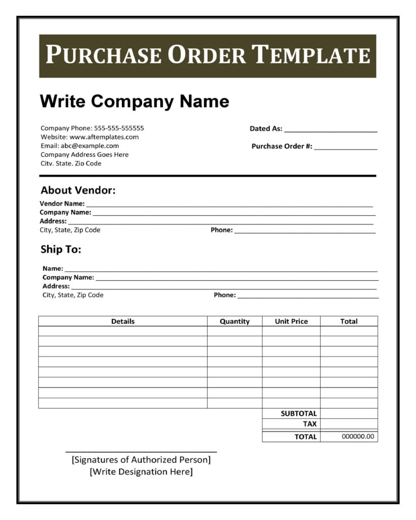 Purchase Order Template 11