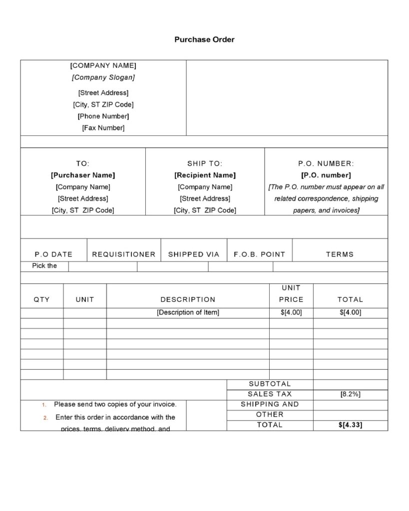 Purchase Order Template 15