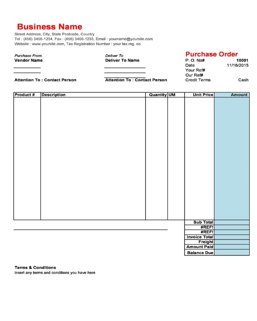 Purchase Order Template 24