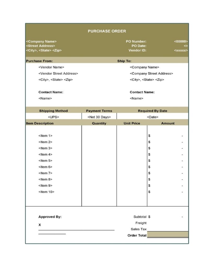 Purchase Order Template 25