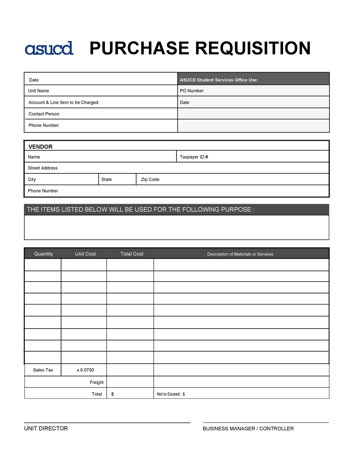 purchase requisition assignment