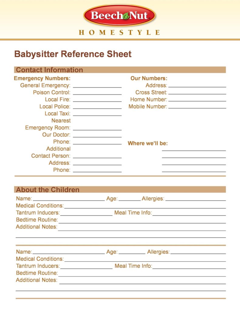 Reference Sheet Template 39