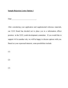 Rejection Letter Sample 14