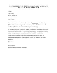 Rejection Letter Sample 18