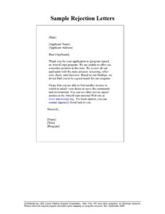 Rejection Letter Template 08