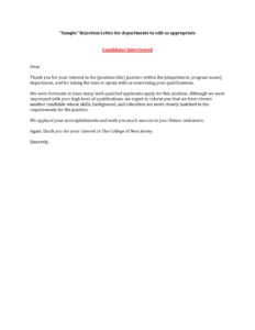 Rejection Letter Template