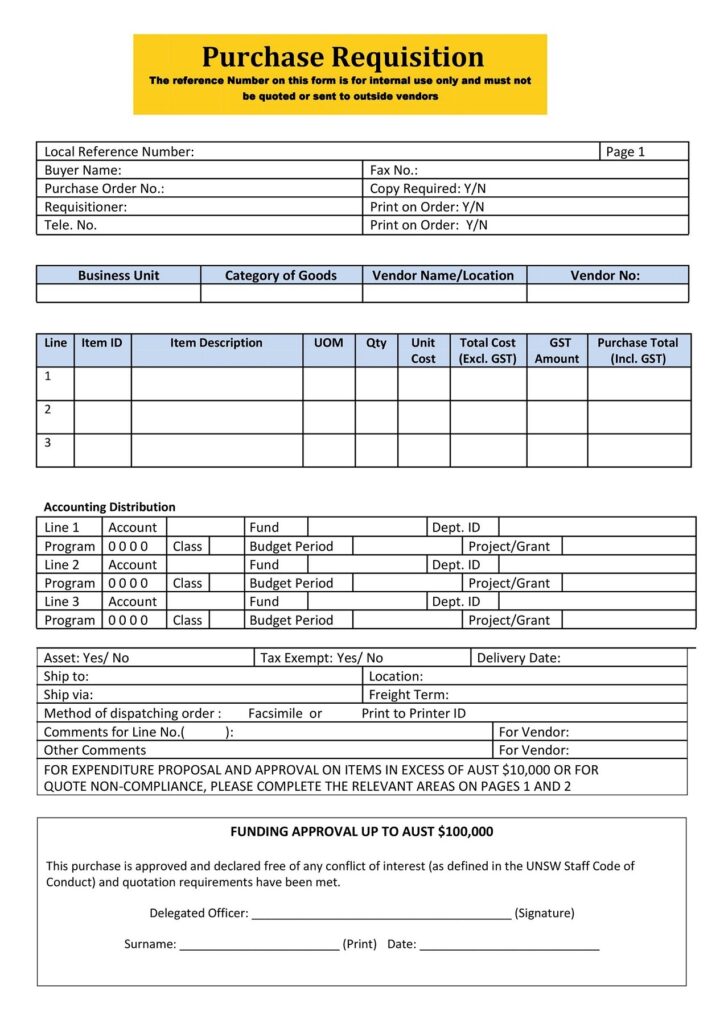 Requisition Form Template 12