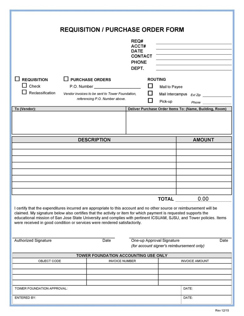 Requisition Form Template 14