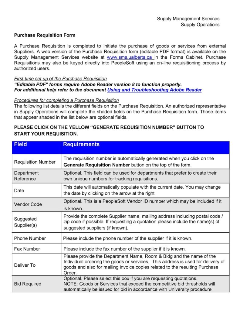 Requisition Form Template 19