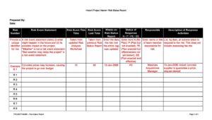 Risk Analysis Template Excel 08