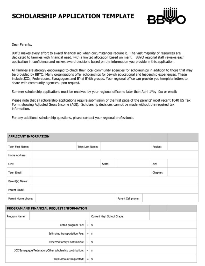 Scholarship Application Form Online 23