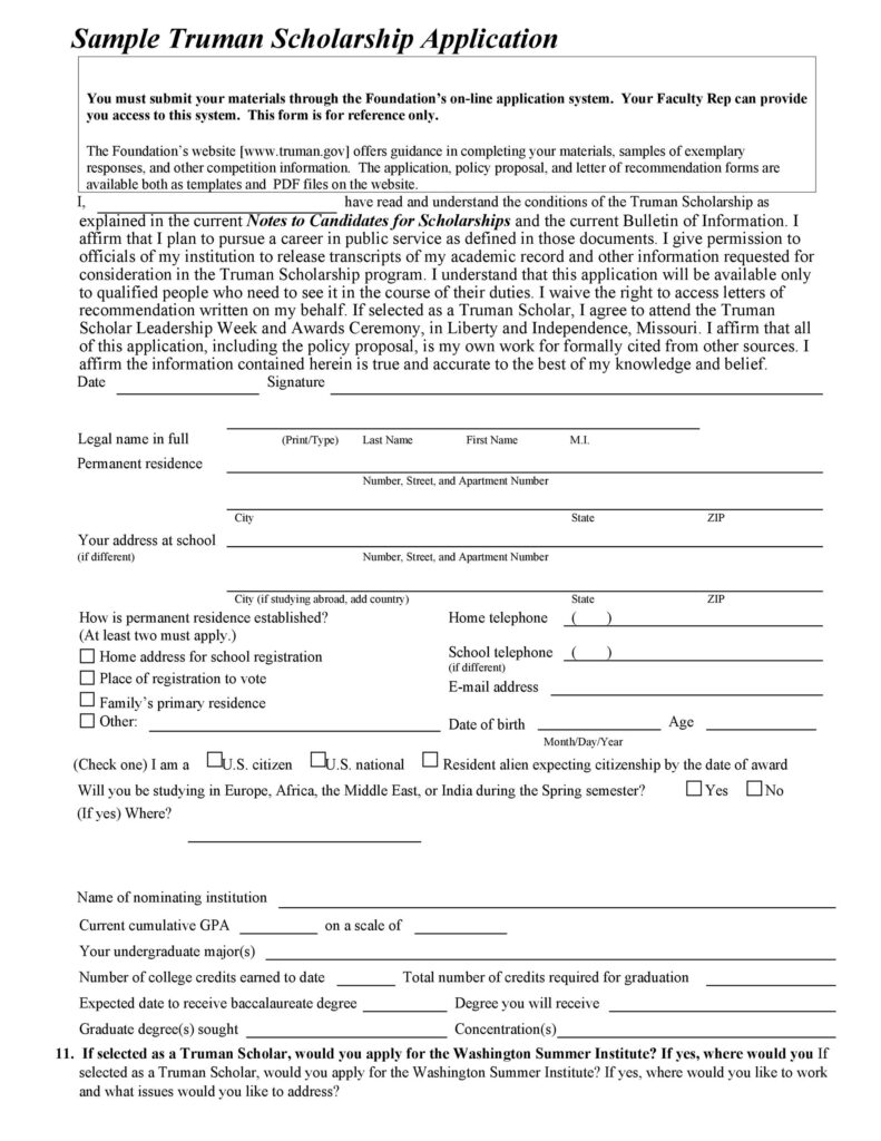 Scholarship Application Form Online 25