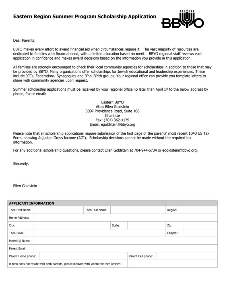 Scholarship Application Template 11