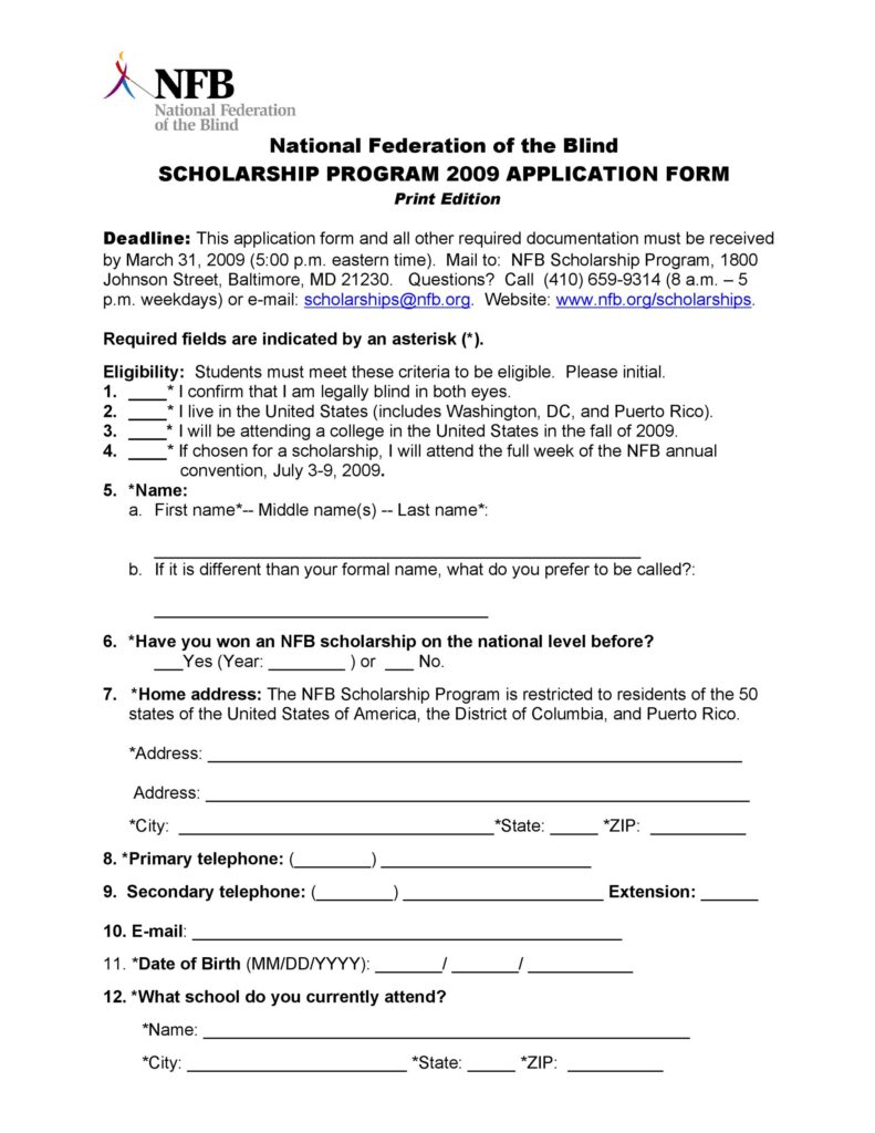 Scholarship Application Template 15