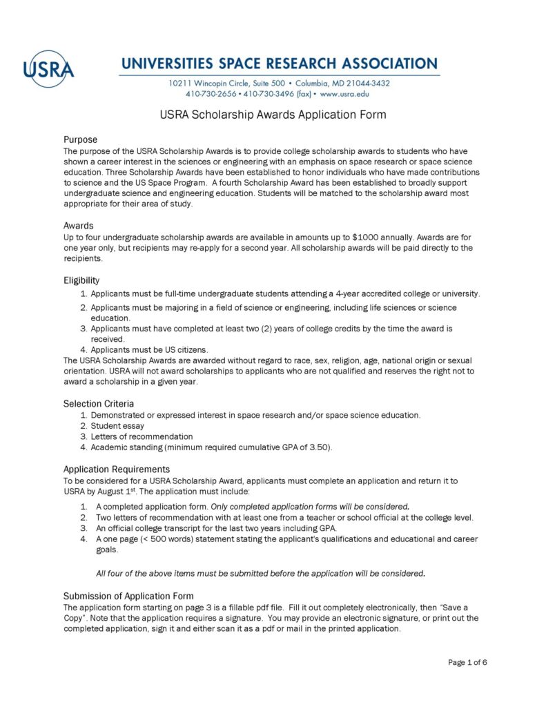 Scholarship Application Template 22