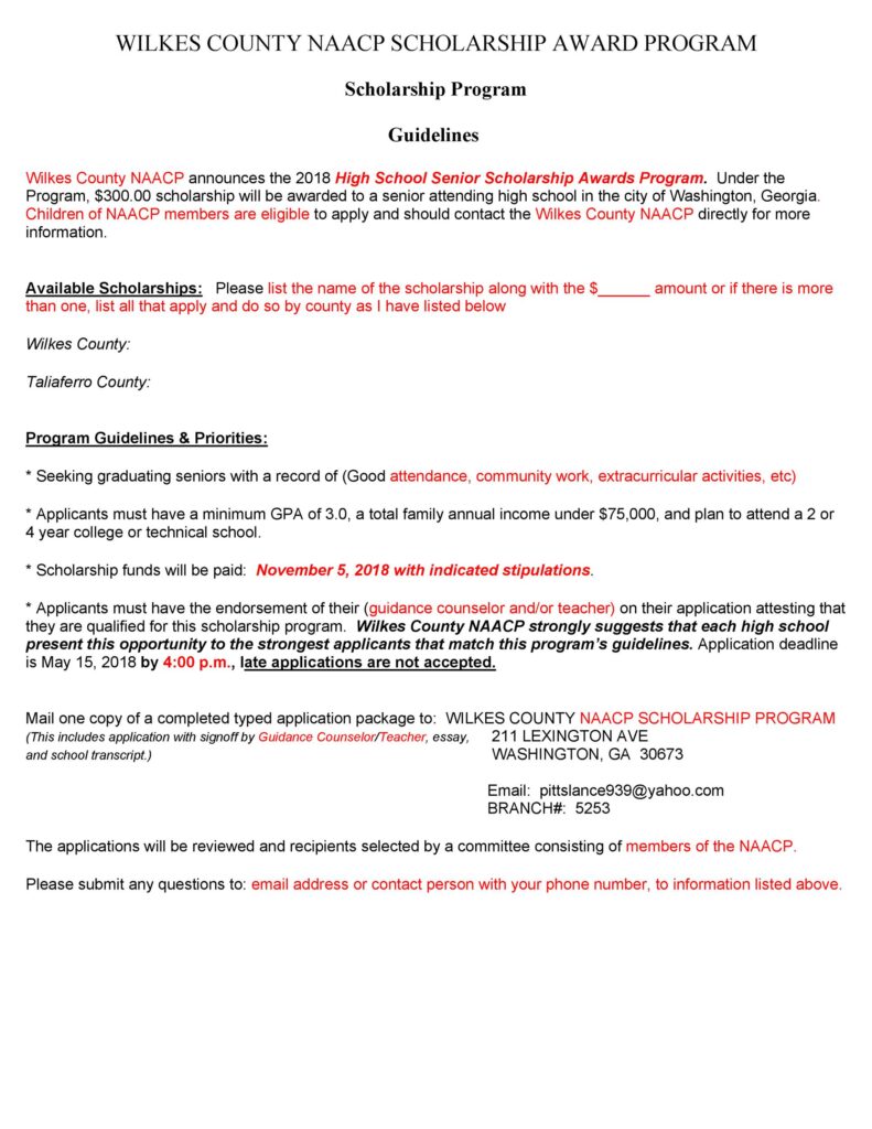 Scholarship Application form 41