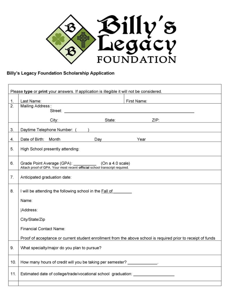 53 Scholarship Application Template RedlineSP