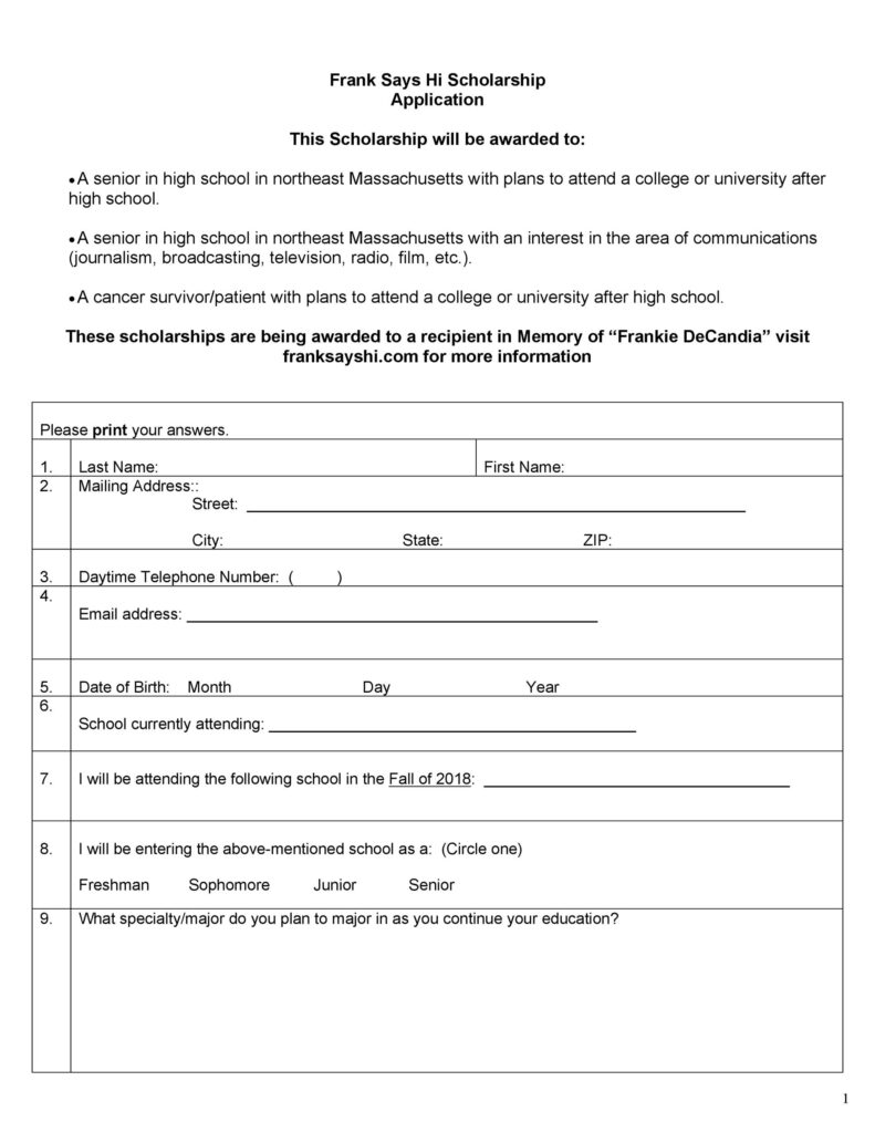 Scholarship Application form 47