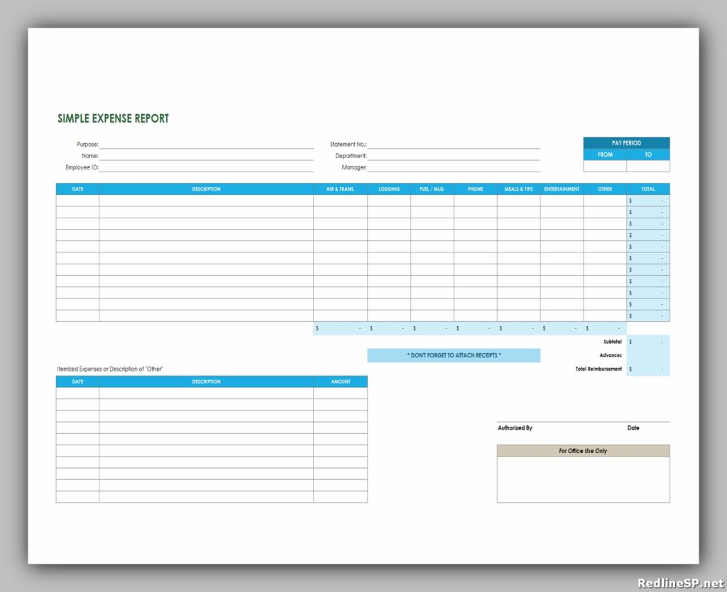 Simple Employee Expense Report