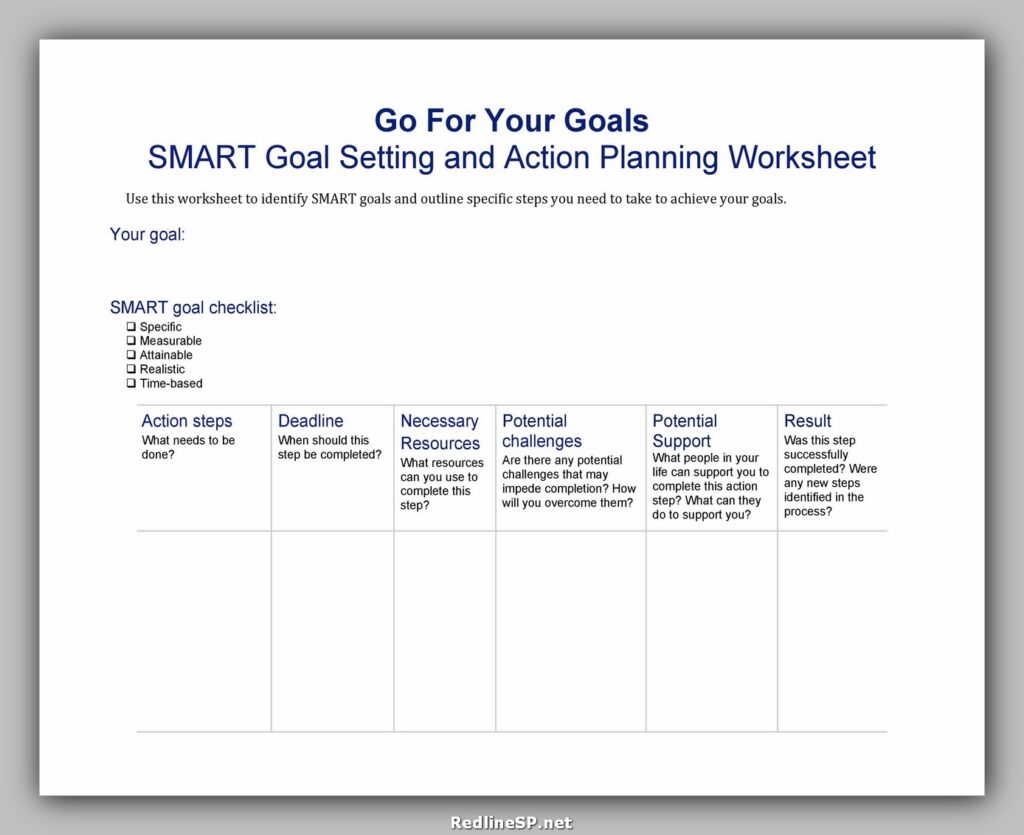 Smart Goals Template Excel 20