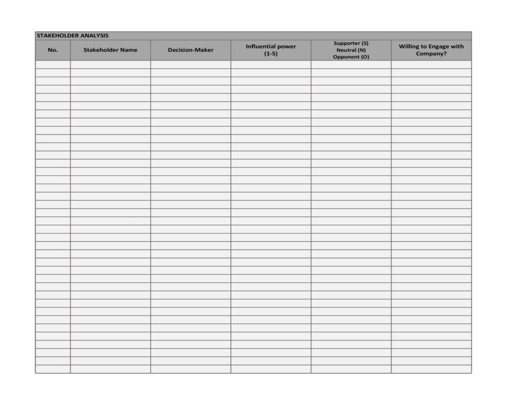 Stakeholder Analysis Template 16