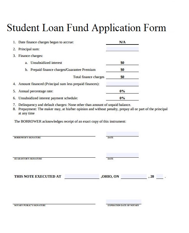 Student Loan Fund Application Form