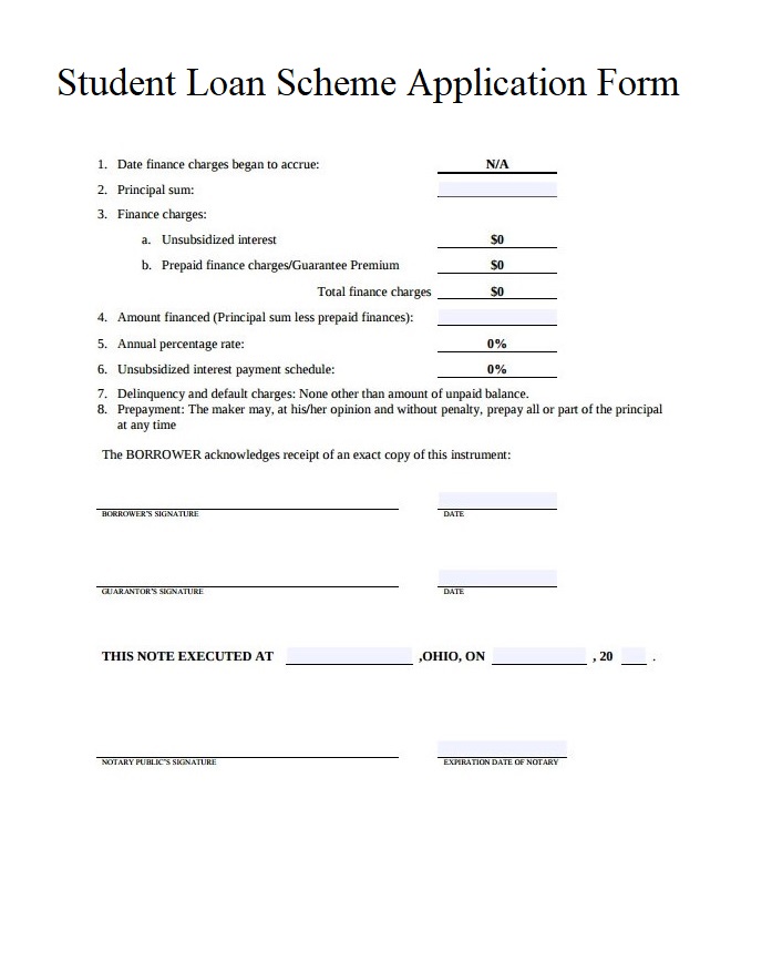Student Loan Scheme Application Form