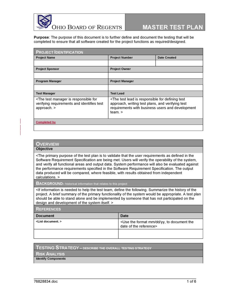 Test Plan Template 17