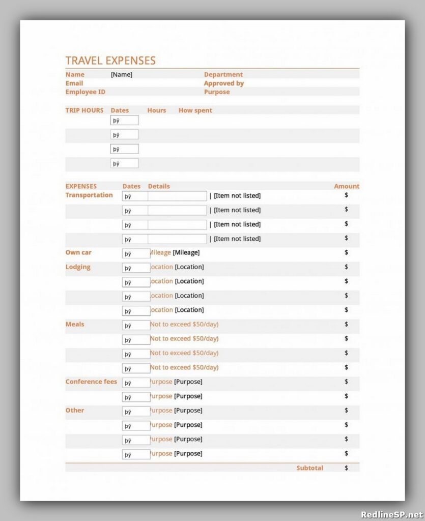 Travel Expense Report Format 42