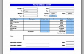 Travel Expense Report Sample 38