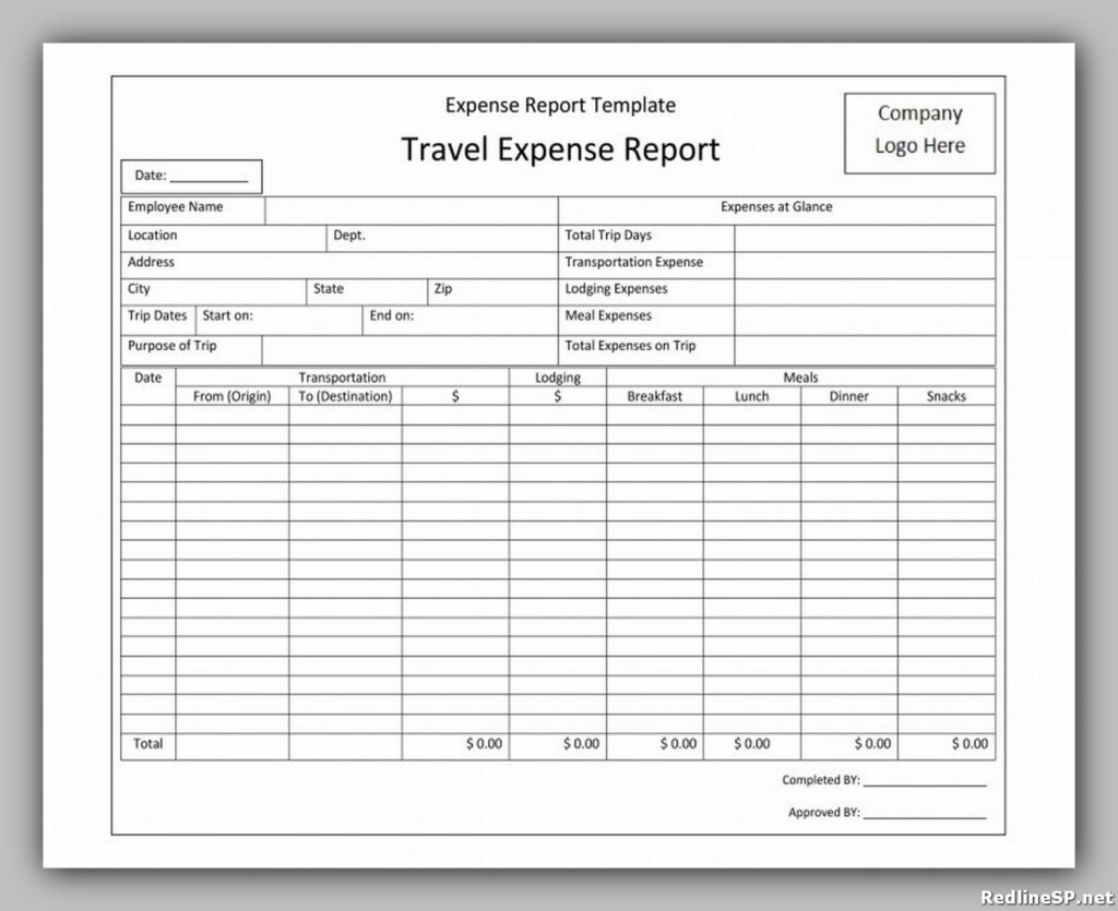 Travel Expense Report Template 08