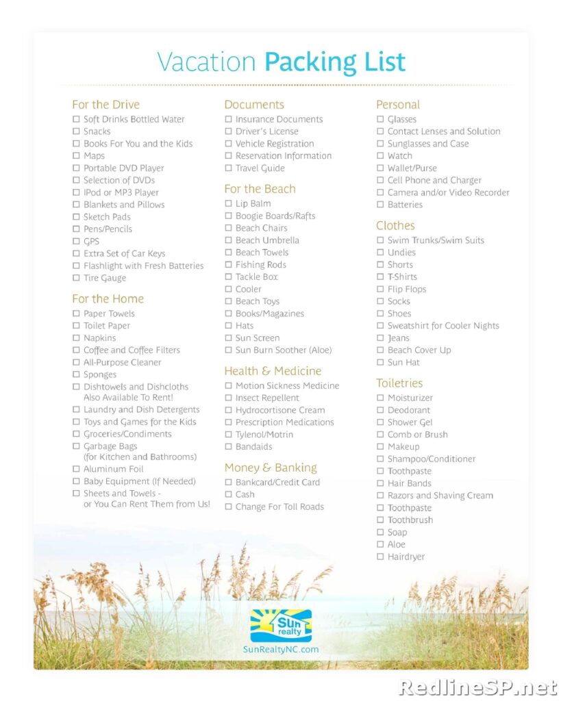 Travel Packing List Template 43