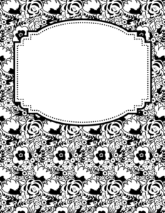 binder cover templates black and white