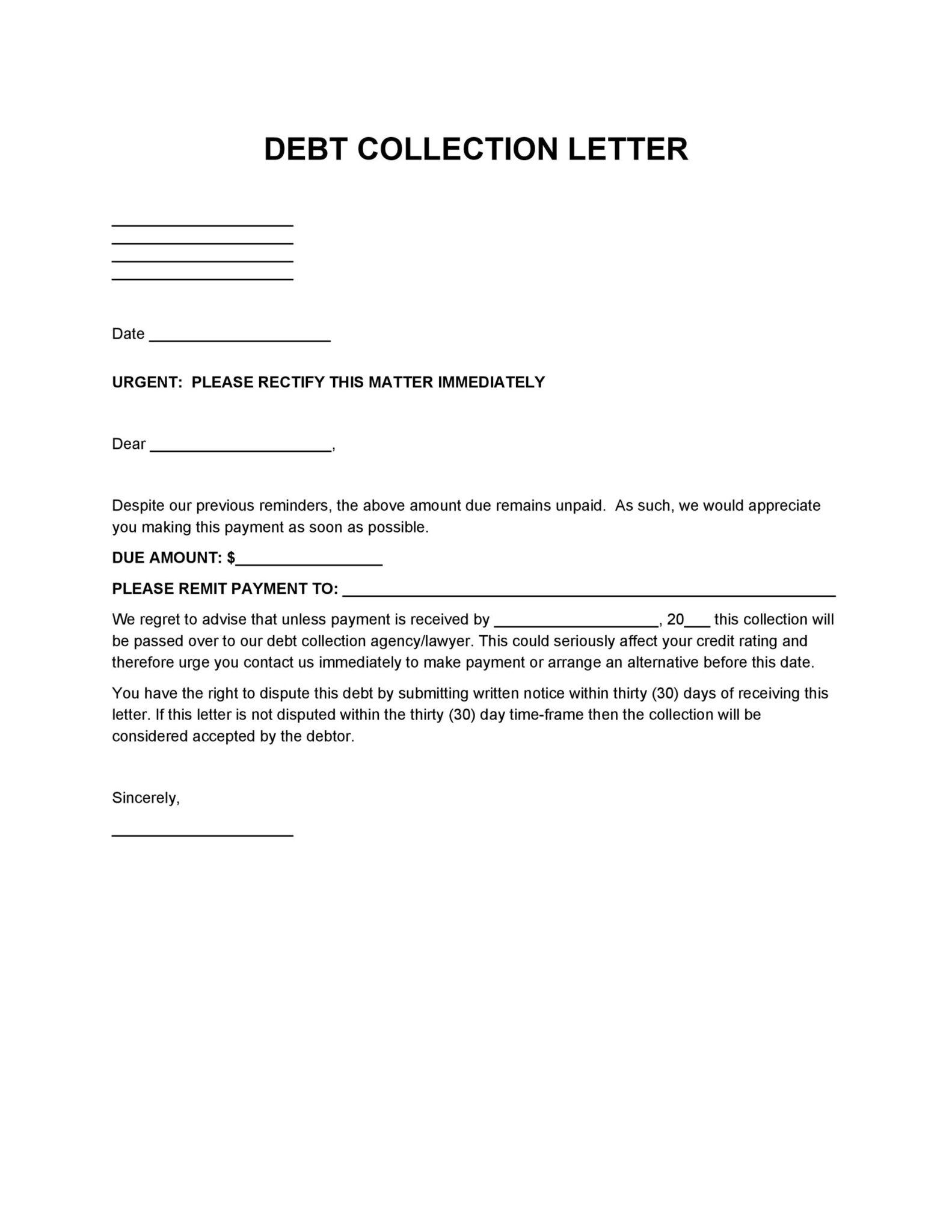 50 Amazing Collection letter Example - RedlineSP