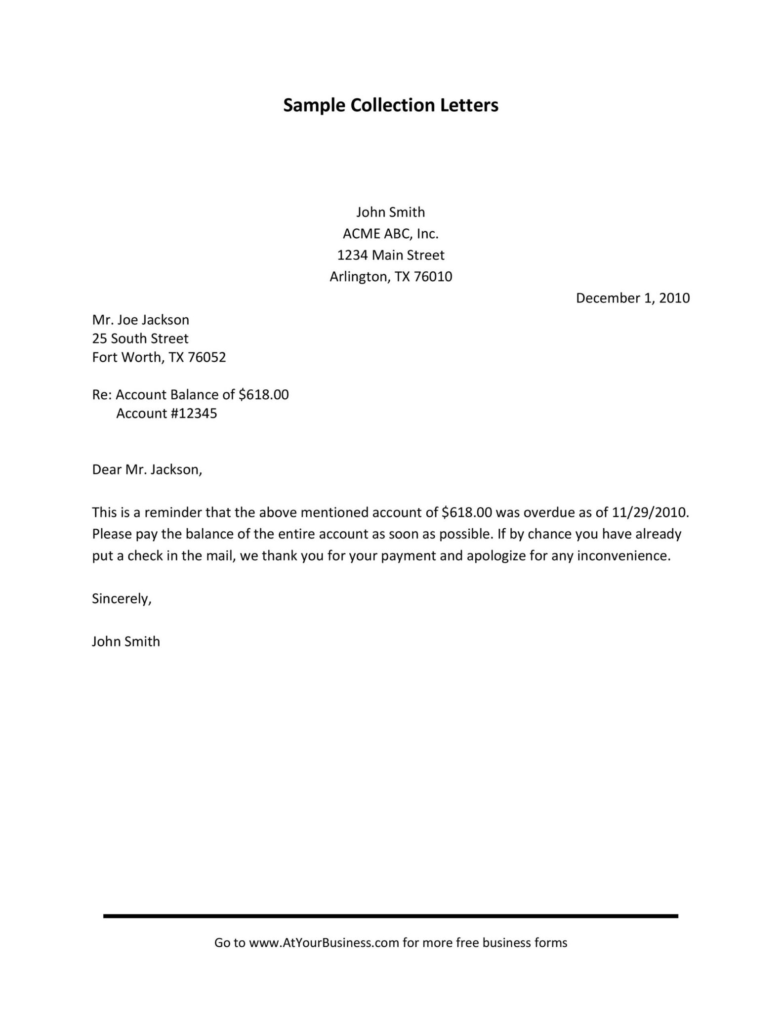 50 Collection letter Example RedlineSP