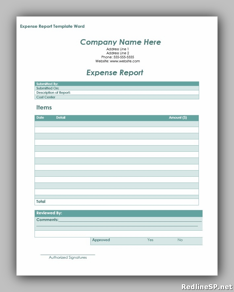 expense report template word expense report template word