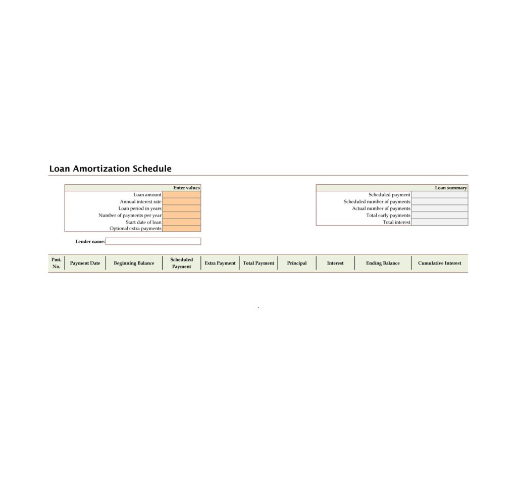 loan amortization schedule example 15