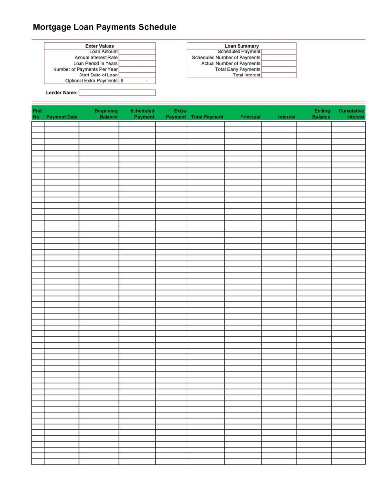 loan amortization schedule template 13