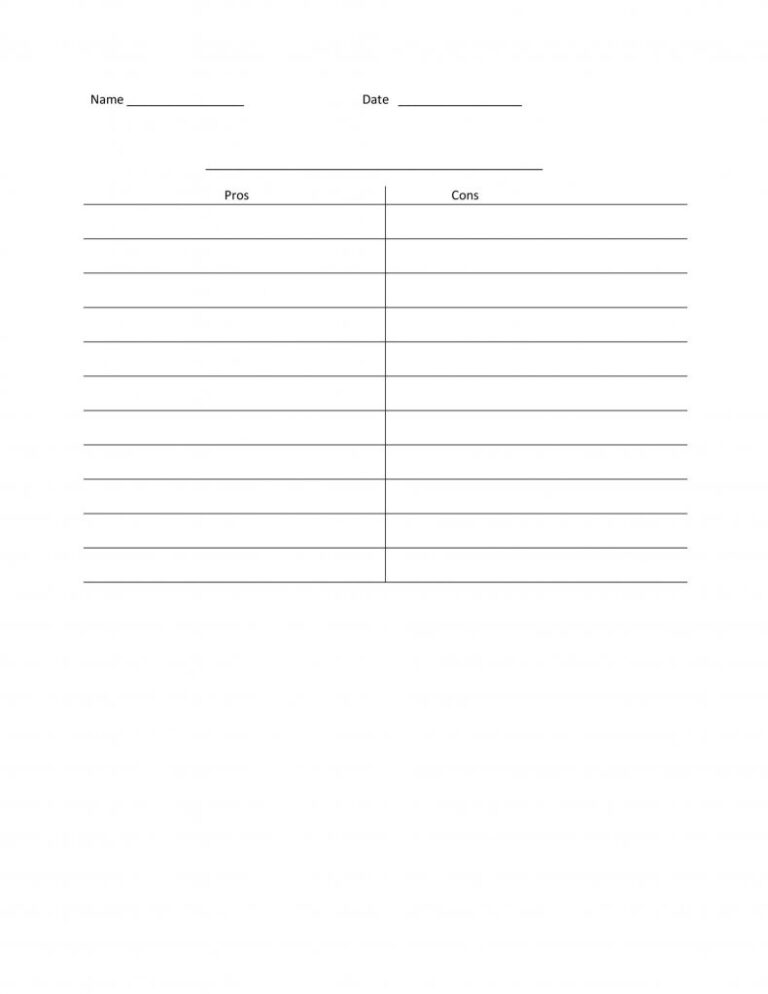 20 Best Pros And Cons List Template RedlineSP 20 Best Pros And Cons List Template RedlineSP