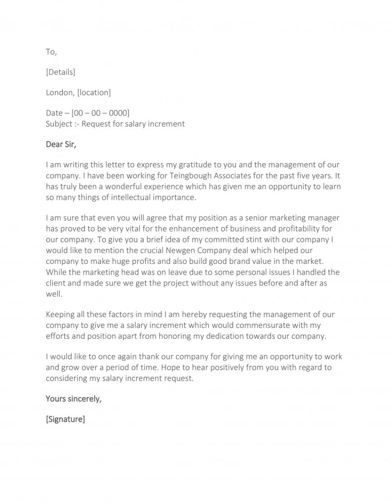 50 Amazing Salary Increase Letter Format Sample Template RedlineSP